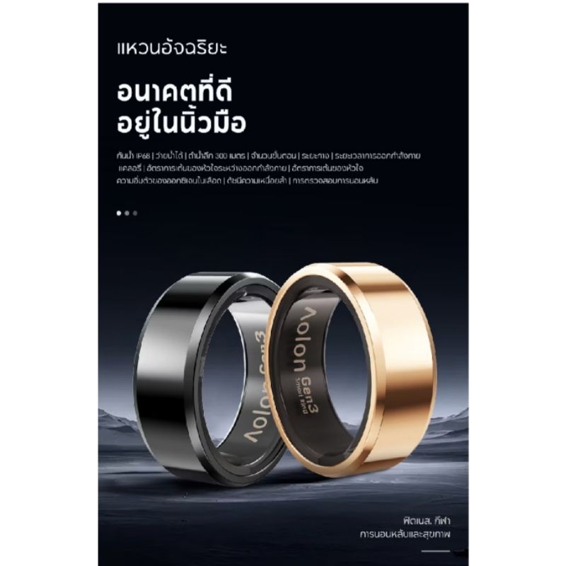 ซื้อมาหลวม ใส่ไม่ได้ เก็บโค้ด shopeeลดเพิ่ม 0Aolon Ring Gen 3 Smart Ring แหวนสุขภาพ แหวนวัดการเต้นหั