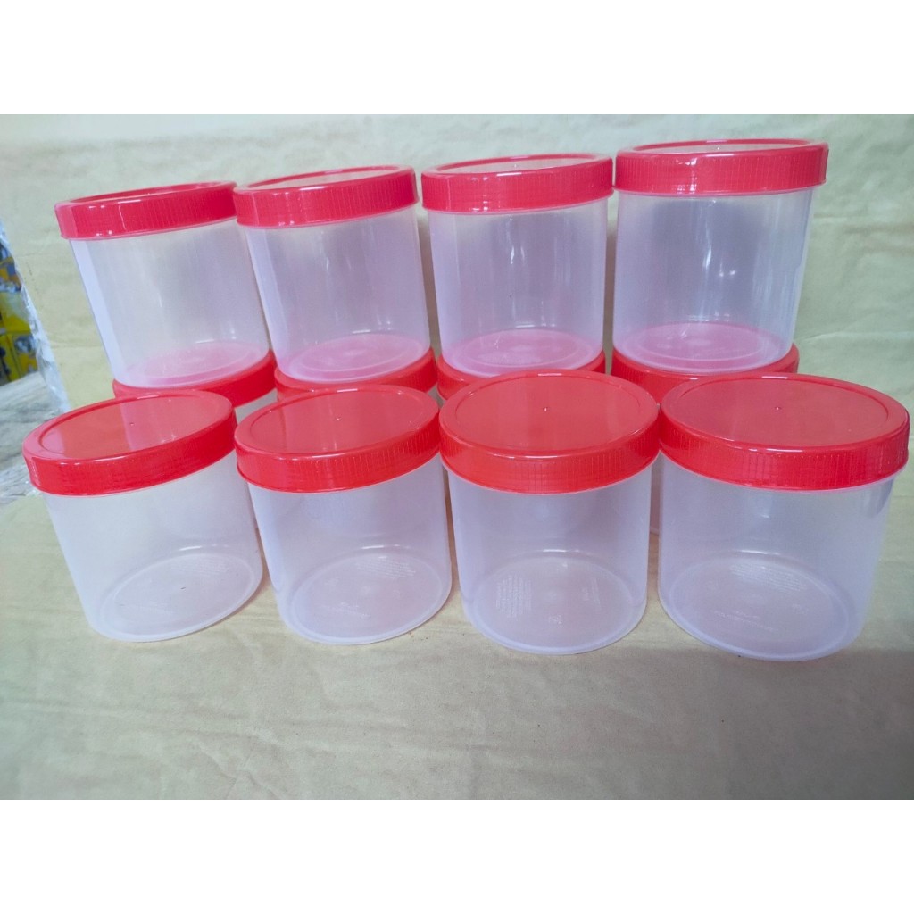 กระปุกฝาแดง (1 กิโล) กระปุกน้ำพริก พลาสติก กระปุกกะปิ กระปุก อย่างดี (12 ใบ)