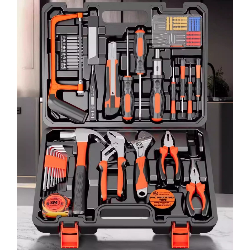 🔥[100ชิ้น] REAIM ชุดเครื่องมือซ่อมบ้านครบจบทุกงาน! ค้อน+ประแจ+คีม+ไขควง+ตลับเมตร+อีกเพียบ - รูปที่ 2