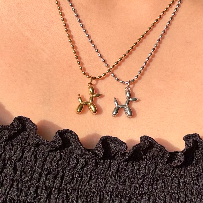 Piing me stainless steel necklace | สร้อยคอสแตนเลสพร้อมจี้สุนัข✨🐕‍🦺🛋️ (พร้อมส่ง)