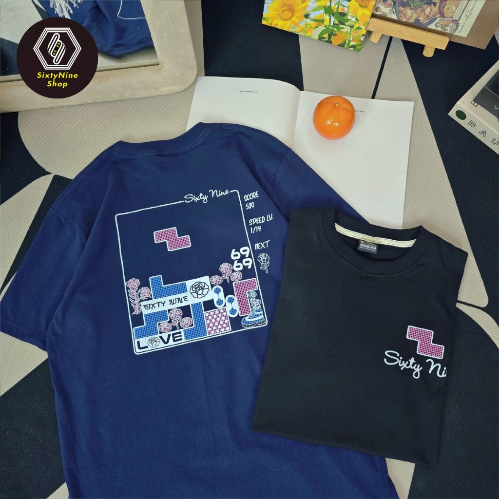 เสื้อยืดผ้าคอตตอน M-4XL พิมพ์ลาย " Tertris" พร้อมส่ง