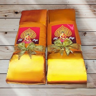 ไตรจีวร/ไตรเต็มโทเร(มั่งมีศรีสุข)7 ชิ้นครบชุด+ฟรีโบว์สีทองตก…