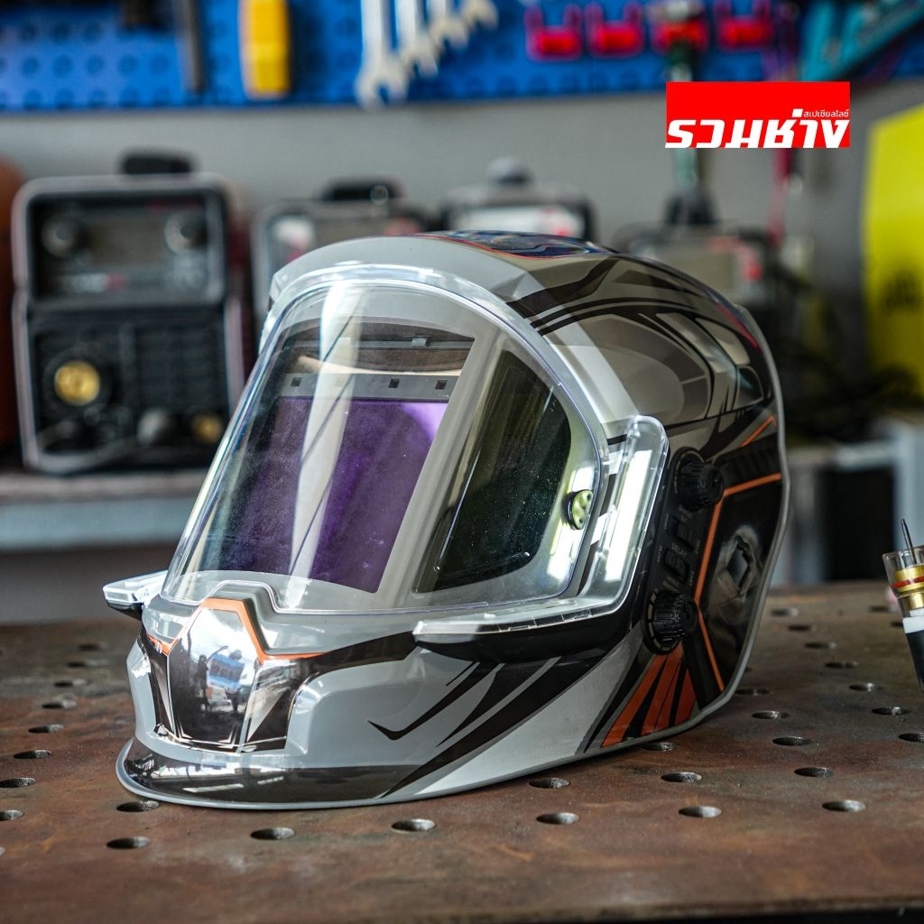 ANDELI หน้ากากเชื่อมตัดแสงอัตโนมัติ รุ่น GREY KNIGHT VENOM ไฟ LED 2ดวง โมชั่นเซนเซอร์ จอ TRUE colors