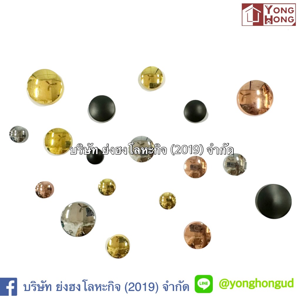 หมุดยึดกระจก หมุดยึดอคิลิค 1/2” - 1” สแตนเลส สีทอง สีดำ สีโรสโกลด์ 200-1/2 201-5/8 2066 2067 2071 2072 2824 2826 2827