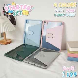 Air7 พร้อมส่ง🇹🇭 เคสหมุนได้ 360°เคสสำหรับ air4//5/610.9 gen7gen8gen9 gen10/11 A16 หลังใสกริ้งงง ใส่ปากกาด้านขวา pro11