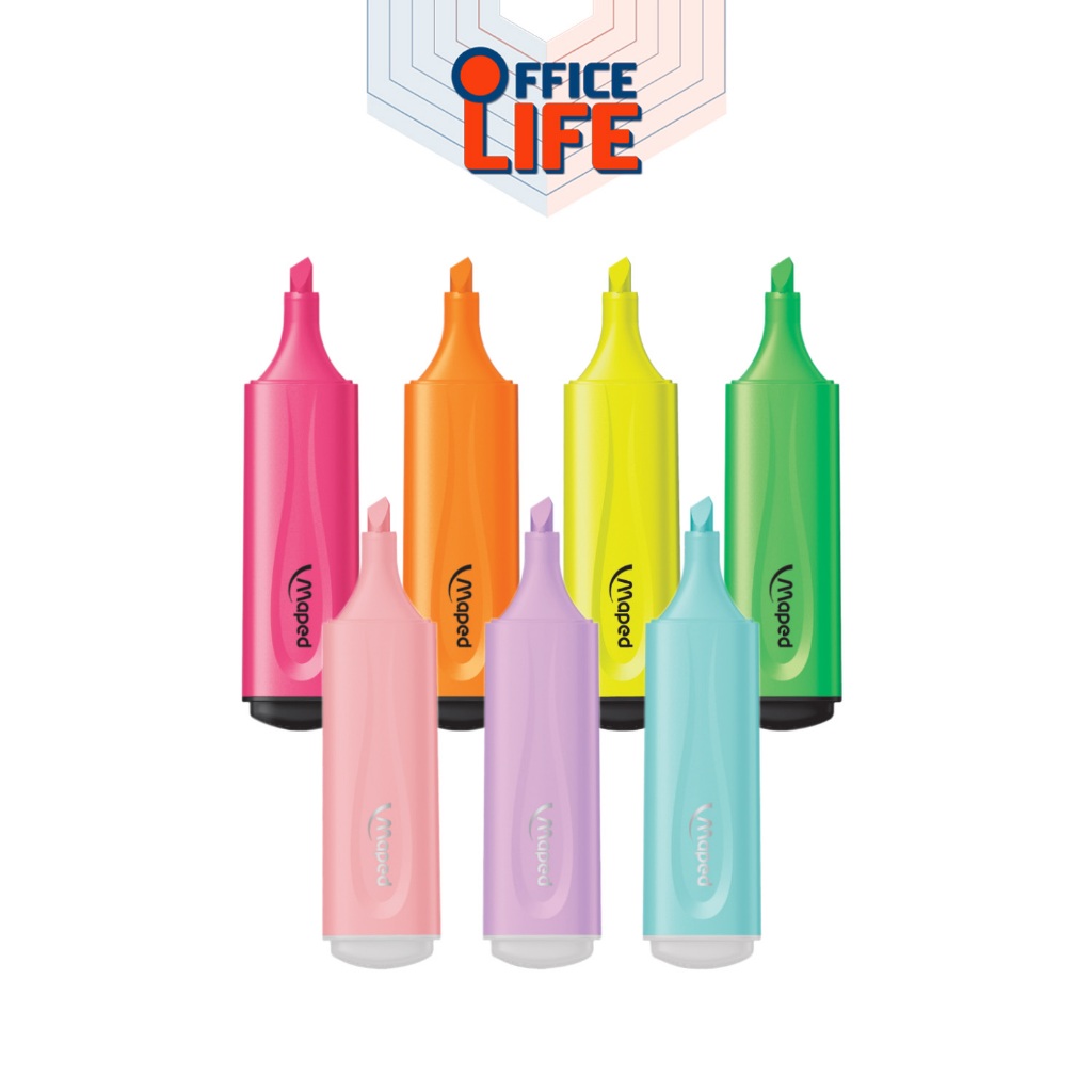 Maped (มาเพ็ด) ปากกาเน้นข้อความ ปากกาไฮไลท์ รุ่น FLUO-PASTEL ( 1 ชิ้น )