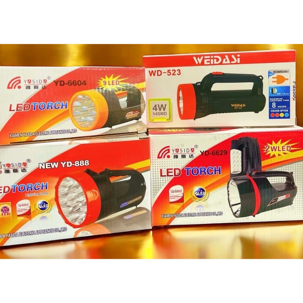 ไฟฉายพกพาLED  แบบชาร์จไฟ  YD-6629  YD-888  YD-6604  YD-523