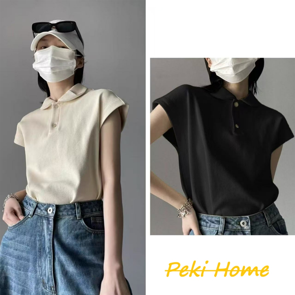 เสื้อยืดคอกลม ผ้าถัก ลายทาง ทรงหลวม สไตล์เกาหลี สําหรับผู้หญิง