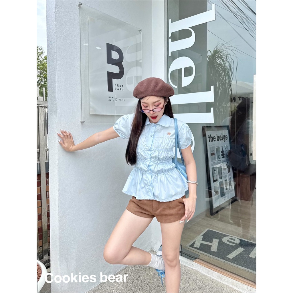 Cookies bear เสื้อเชิ้ตคอบัวแขนตุ๊กตา ตัวยาว สม็อคตัว ราคา ถูกที่สุด ดีลบีเคเค แกลเลอรีภาพที่ 5