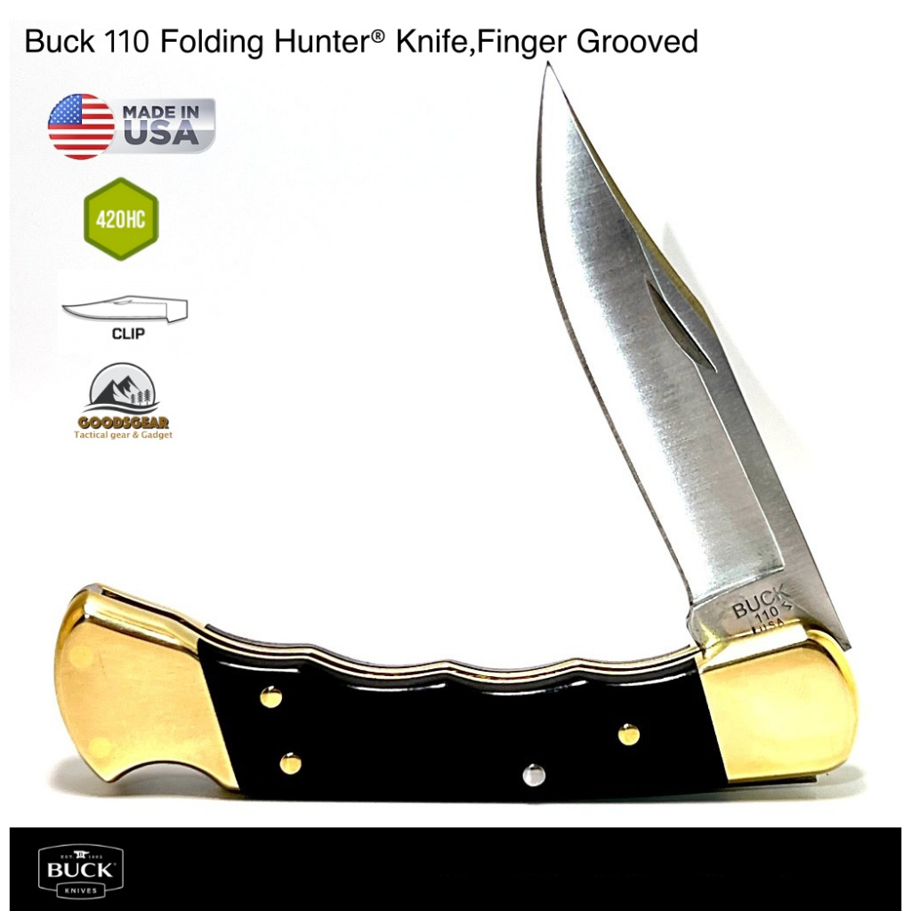 Buck 110 Folding Hunter® Knife 0110BRSFG-B มีดพับรุ่นด้ามจับมีร่องนิ้ว