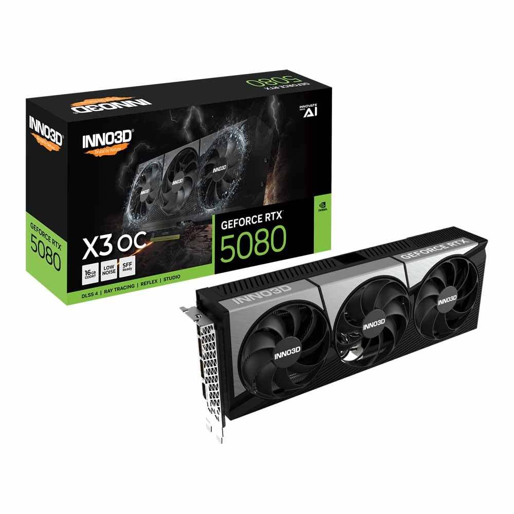 VGA (การ์ดแสดงผล) INNO3D GEFORCE RTX 5080 X3 OC - 16GB GDDR7 (N50803-16D7X-17603930)