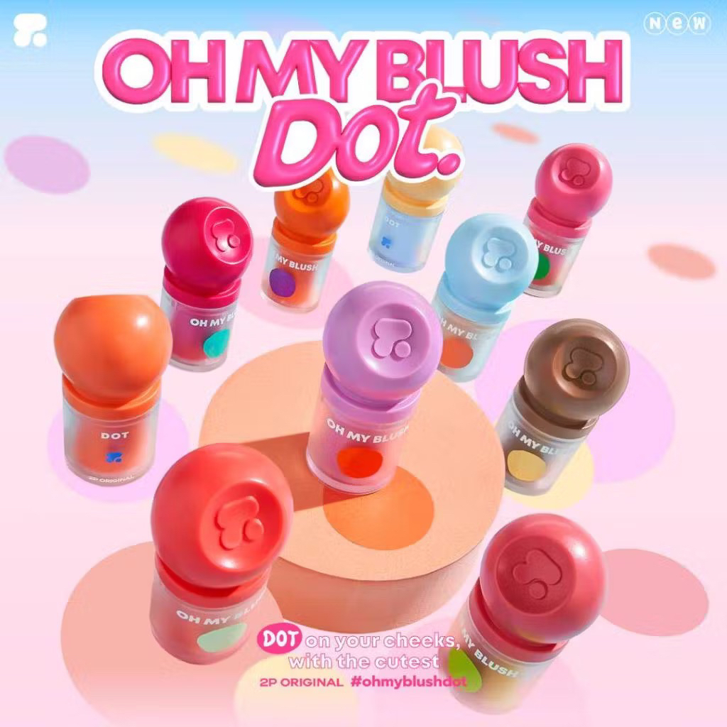 OH MY BLUSH DOT 2P #บลัชหัวโต #ohmyblushdot (15 Colors) 3g. โอ้วมายบลัช