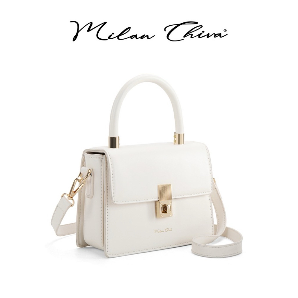Milan Chiva กระเป๋าถือ กระเป๋าสวยๆ ผู้หญิง กระเป๋าหนัง กระเป๋าสะพายข้าง คล้องมือ หนัง PU Hand Bag