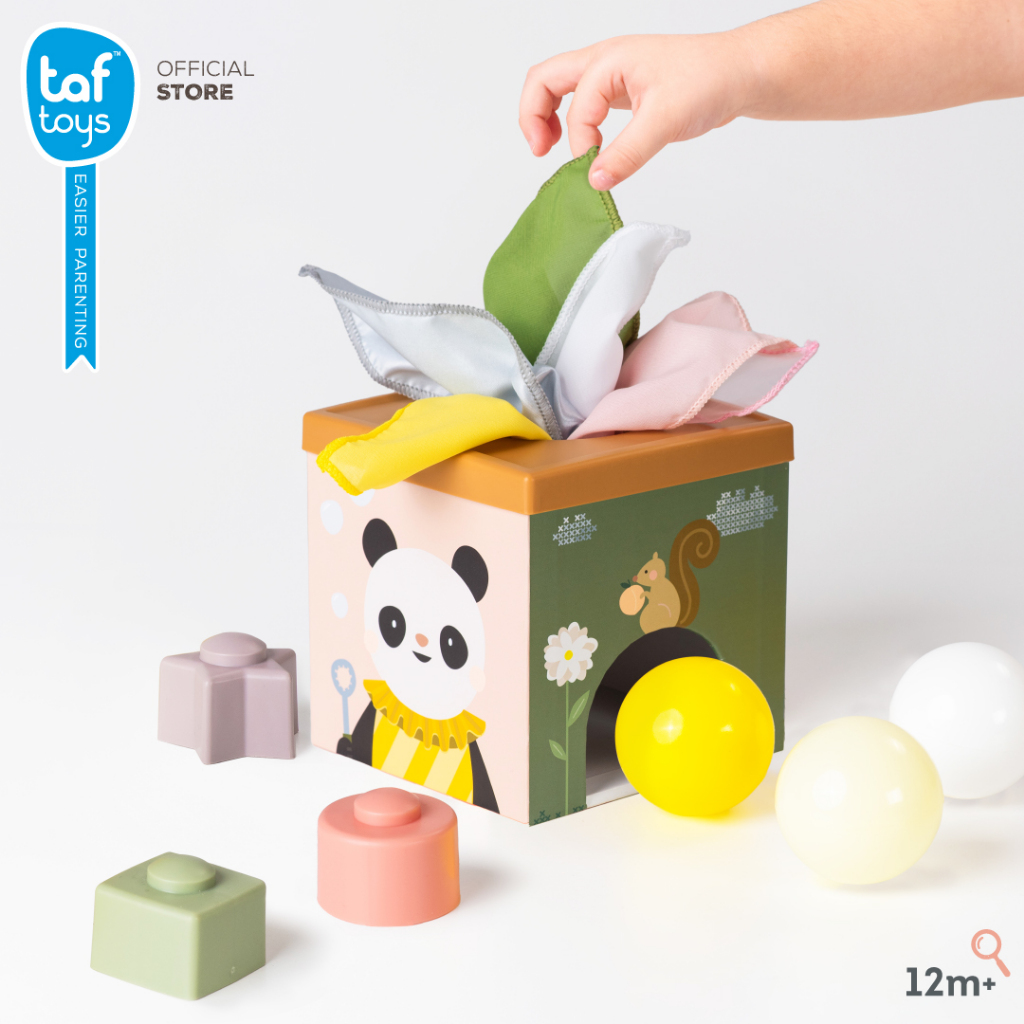 Taf Toys กล่องทิชชู่ หยอดบอล Play & Discover Cube ของเล่นเสริมพัฒนาการ 1 ขวบ ขึ้นไป