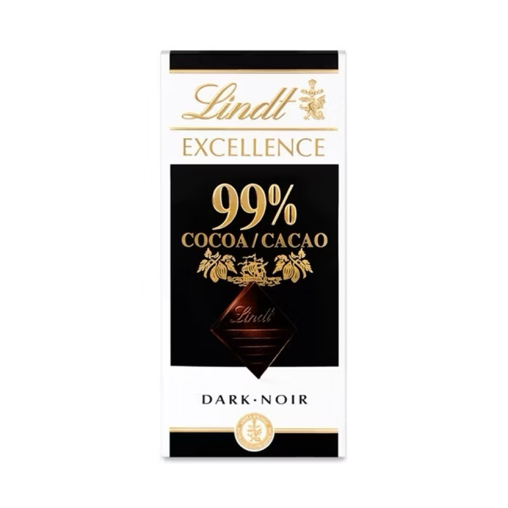 ลินด์ดาร์ก 99 เปอร์เซ็นโกโก้ 50 ก Lindt 99 Percent Chocolate 50 g.