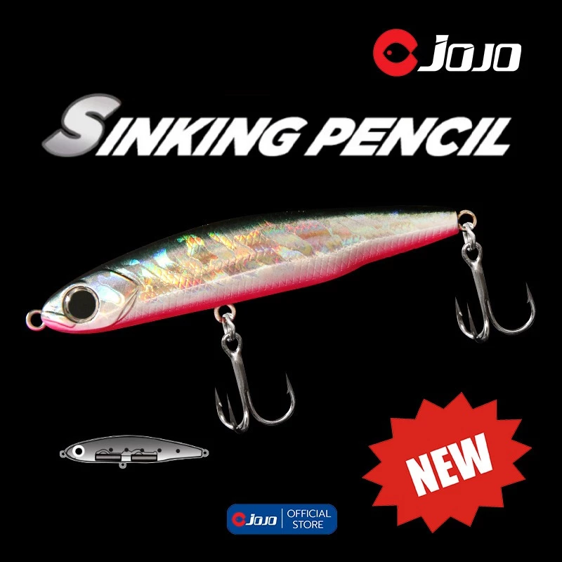 JOJO Sinking Pencil เหยือปลอม ซิ้งกิ้ง เพนซิล จม มี 3 ขนาด งานกระสูบ กะพง