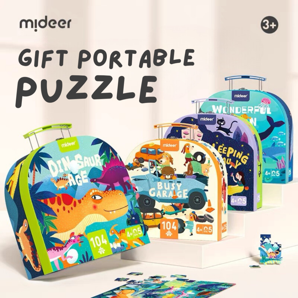 พร้อมส่ง ✅ Mideer Portable Puzzle Box มิเดียร์ จิ๊กซอว์ 100P พร้อมกล่องหูหิ้ว