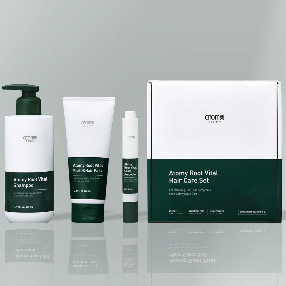 (สินค้าใหม่) ATOMY Root Vital Hair Care Set Shampoo Scalp & Hair Pack Ampoule for Hair Loss