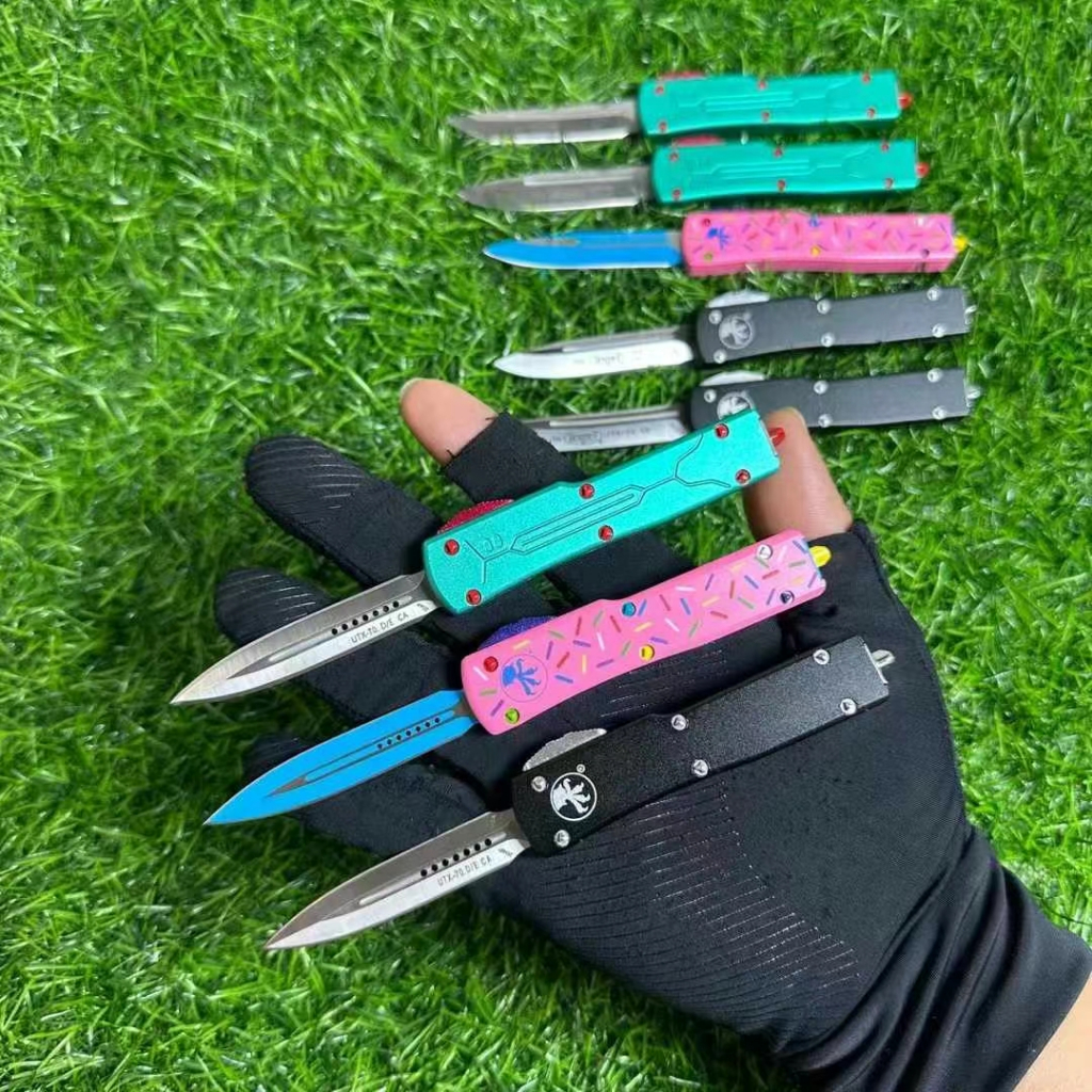 Microtech OTF ไมโครเทคโนโลยี UTx70 Bounty Hunter Mini - วัสดุใบมีด: D2 - วัสดุก้าน: อลูมิเนียมการบิน