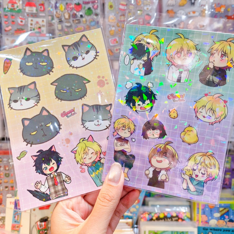 Sticker สติ๊กเกอร์ น้องแมวและคาเรคเตอร์ จากเรื่อง gimme your love [PRAYERGIRL]