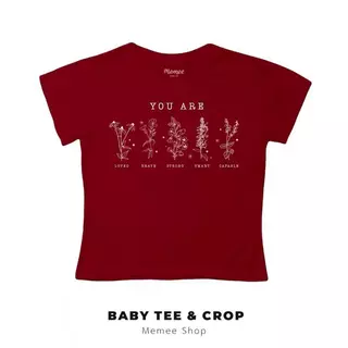Memee ~ เสื้อยืดผ้าคอตตอน Baby Tee เสื้อสาวอวบ(You Are Flowerหญิง)