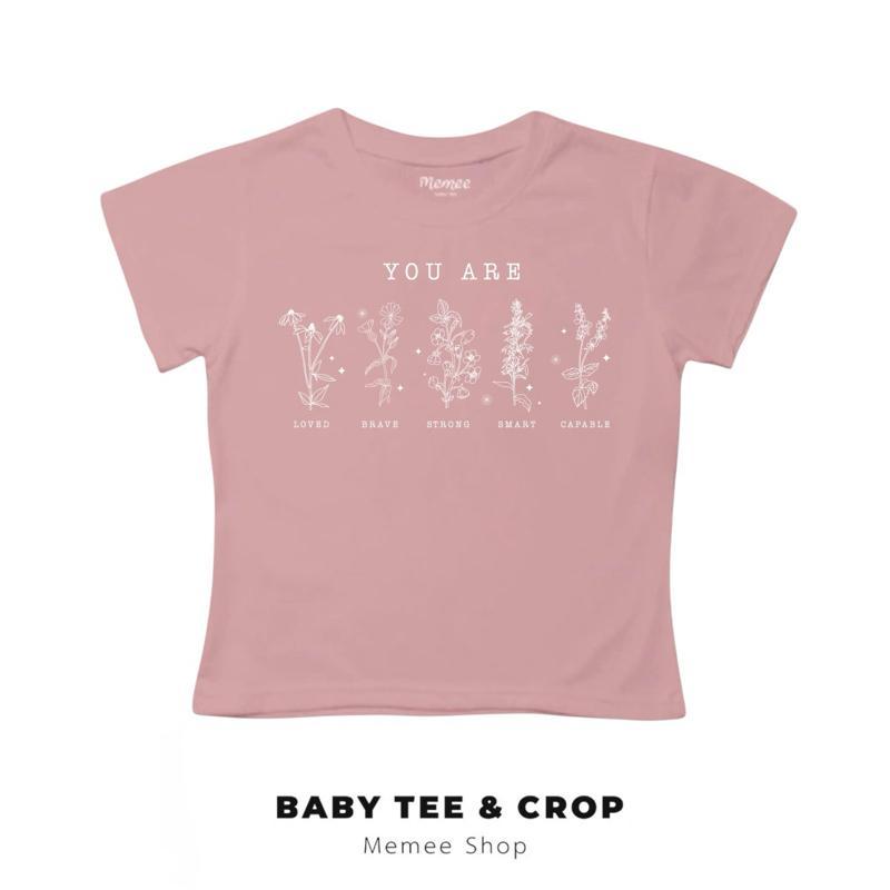 Memee ~ เสื้อยืดผ้าคอตตอน Baby Tee เสื้อสาวอวบ(You Are Flowerหญิง) รูปที่ 3