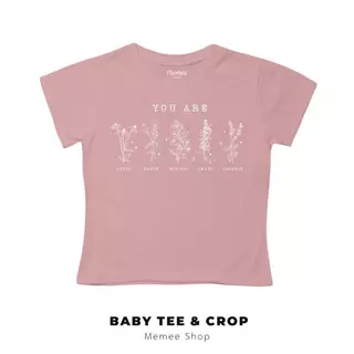 Memee ~ เสื้อยืดผ้าคอตตอน Baby Tee เสื้อสาวอวบ(You Are Flowerหญิง)