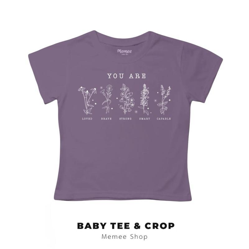 Memee ~ เสื้อยืดผ้าคอตตอน Baby Tee เสื้อสาวอวบ(You Are Flowerหญิง) รูปที่ 6