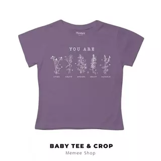 Memee ~ เสื้อยืดผ้าคอตตอน Baby Tee เสื้อสาวอวบ(You Are Flowerหญิง)