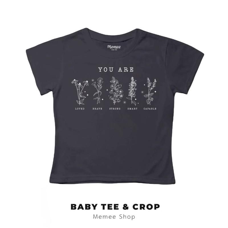 Memee ~ เสื้อยืดผ้าคอตตอน Baby Tee เสื้อสาวอวบ(You Are Flowerหญิง) รูปที่ 7