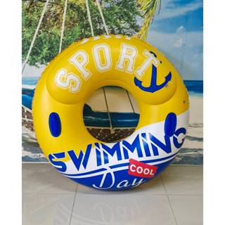 ห่วงยางเป่าลม SPORT COOL+มือจับ เหลือง-น้ำเงิน SY-A2237