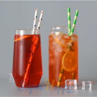 หลอดกระดาษ( Pack10/25ชิ้น) ย่อยสลายได้ หลอดดูดน้ำรักษ์โลก หลอดใช้แล้วทิ้ง(Paper Straw Biodegradable)