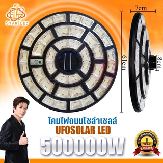 ไฟโซล่าเซลล์ ใหม่ล่าสุด UFO-500000W-W แสงขาว 1272LED สว่าง360องศา กันน้ำ IP67 ใช้พลังงานแสงอาทิตย์