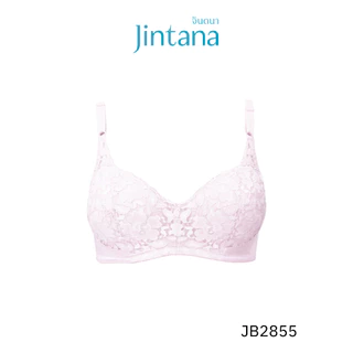 Jintana เสื้อชั้นใน จินตนา รุ่น Basic รหัส JB2855 (มีโครง) สีชมพู เสื้อในเก็บกระชับ ใส่สบาย ระบายอากาศ เสื้อในลายลูกไม้