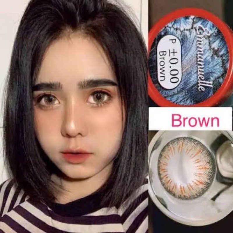 มาใหม่ล่าสุด คอนแทคเลนส์ รุ่น Emquatier/Emmanuelle สีเทา/ตาล Gray/Brown ค่าสายตา (0.00)-(-7.00)