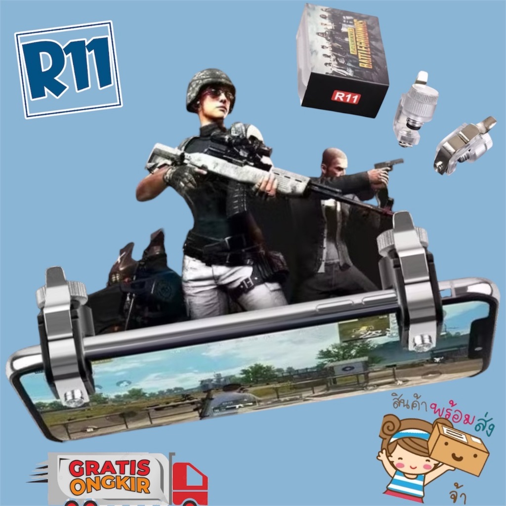 R11 จอย PUBG Joystick Mobile (1คู่) ตัวช่วยยิงเกมแนว PUBG Free Fire ตัวช่วยยิงเกมแนว PUBG จอยเกม จอยเกมส์