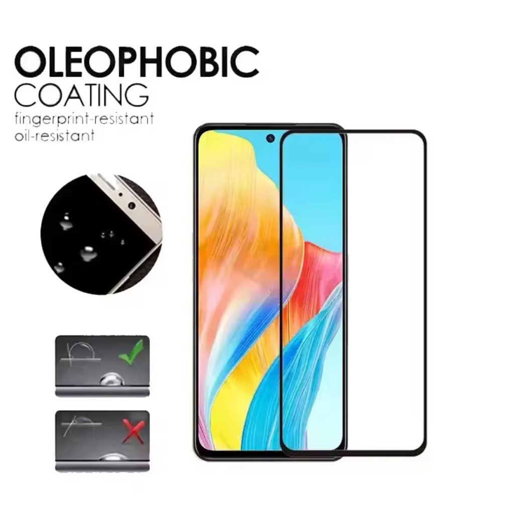 ฟิล์มกระจกนิรภัย OPPO A98 5G ฟิล์มเต็มจอ ฟิล์มขอบดำ Tempered Glass Oppo A98 5G