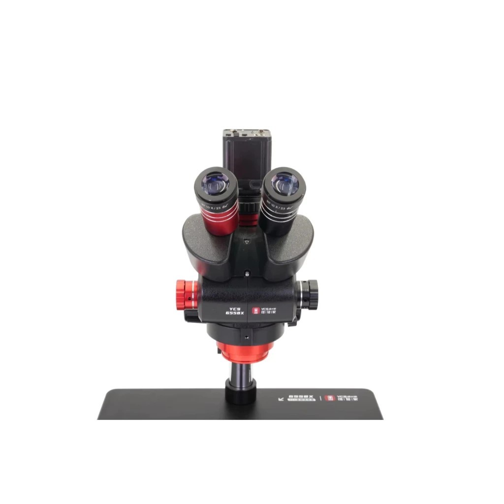 YCS 6558X Ultra HD กล้องจุลทรรศน์ Trinocular ขนาดใหญ่ฐาน 6.5-58