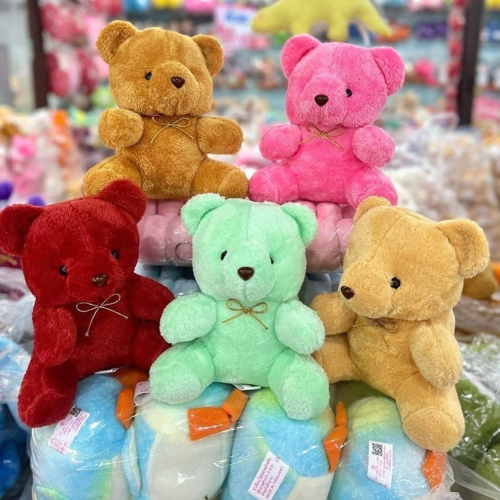 ตุ๊กตาหมีขนนุ่ม สีเยอะมาก ยกโหล12ตัว ขนาด8นิ้ว แจกเด็ก จัดช่อดอกไม้ งานคุณภาพสวยน่ารักมาก💕