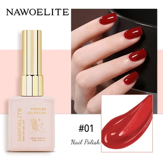 Nawoelite เล็บเจล สีเจล สีทาเล็บ เจลทาเล็บแดงสด เกล็ดสีชัดเจน พร้อมการเซ็ตด้วยหลอด LED/UV ให้สีทนนาน สีแดงคลาสสิก