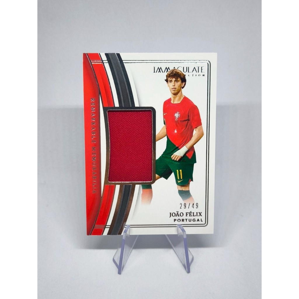 การ์ดชิ้นส่วนเสื้อ Panini Immaculate Joao Felix 29/49 Remarkable Jersey Silver 2023-24