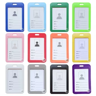 พร้อมส่ง! กรอบใส่บัตร แนวตั้ง/นอน 12สี พลาสติกอย่างดี เฟรมการ์ด กรอบบัตร ป้ายห้อยบัตร