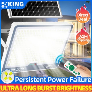 KING【ซื้อ1แถม1】ไฟโซล่าเซลล์ ไฟสปอร์ตไลท์ 800000W Solar Light LED แสงขาว IP67 กันน้ำและกันฟ้าผ่า ไฟโซล่าเซลล์สว่างทั้งคืน