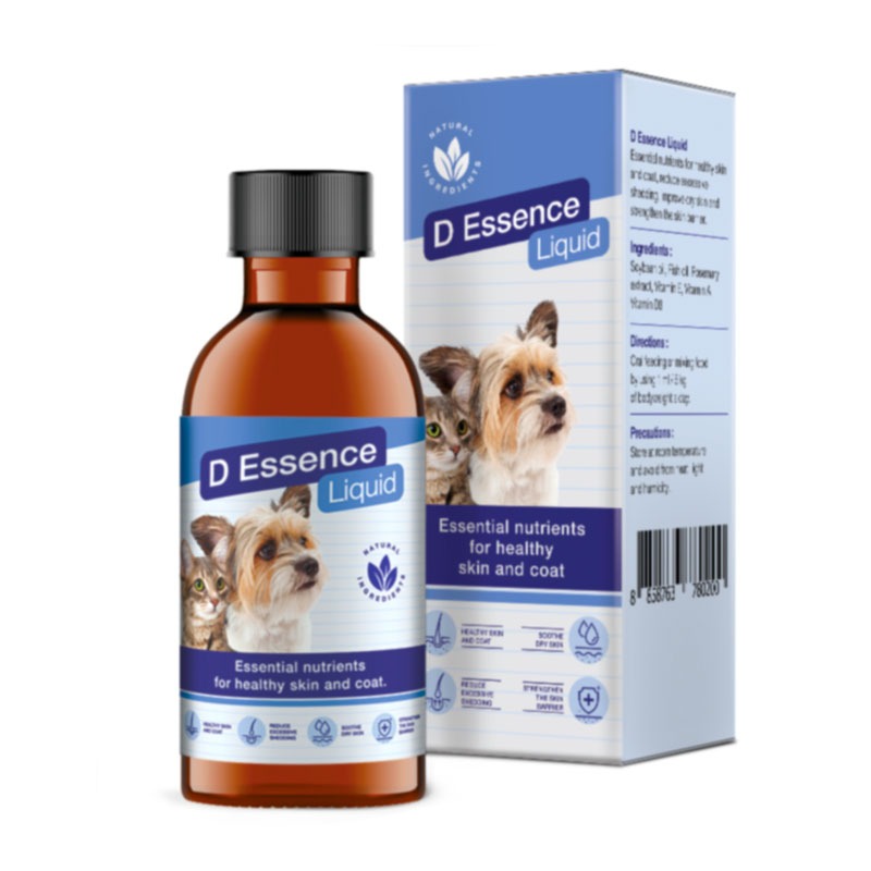 D Essence 60ml (Derma-Form Liquid) อาหารเสริมสุนัขและแมว บำรุงผิว แบบน้ำ