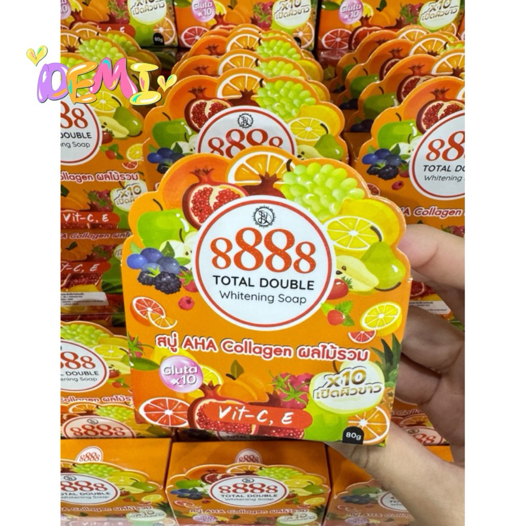 🍊 สบู่ผลไม้ 8888 AHA College | กล่องส้ม 80g