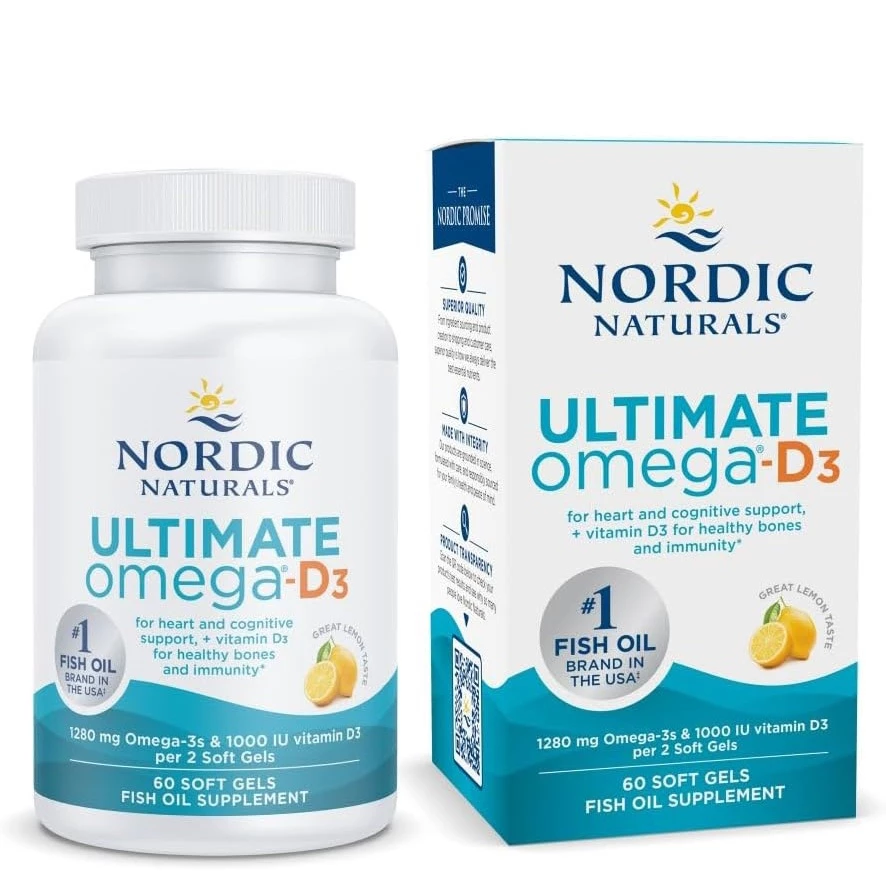 Nordic Naturals Ultimate Omega-3 1280 mg + วิตามิน D3 1000 IU รส Lemon ขายดี#1 ในอเมริกา