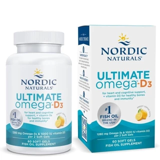 Nordic Naturals Ultimate Omega-3 1280 mg + วิตามิน D3 1000 IU รส Lemon ขายดี#1 ในอเมริกา