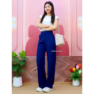 กางเกงขายาว 9ส่วน S-5XL กางเกงเอวสูง ทรงขากระบอก เนื้อผ้าวูฟเวฟ ดีไซน์ใส่ทำงานได้ 9167#