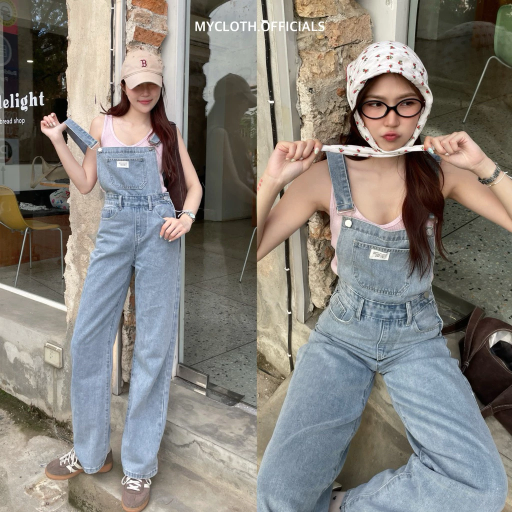 mycloth.officials (915) - 🐻🌸 เอี๊ยมยีนส์สีอ่อนทรงเข้ารูป สวยมากกกก งานปักด้านหน้า น่ารักสุดๆ