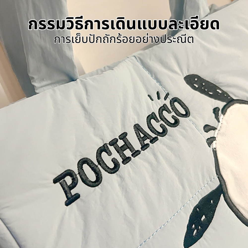 การ์ตูนลงผ้ากระเป๋าถือ Sanrio ลายการ์ตูนน่ารักแบบพกพากระเป๋าสะพายกระเป๋าเดินทาง ราคา ถูกที่สุด ดีลบีเคเค แกลเลอรีภาพที่ 6